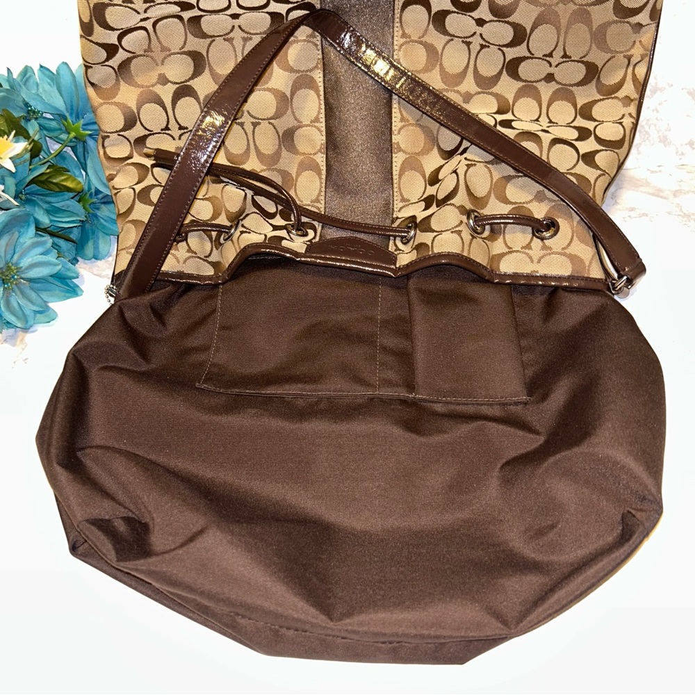 Coach Brown and cream signature drawstring bag. - Picture 9 of 9
